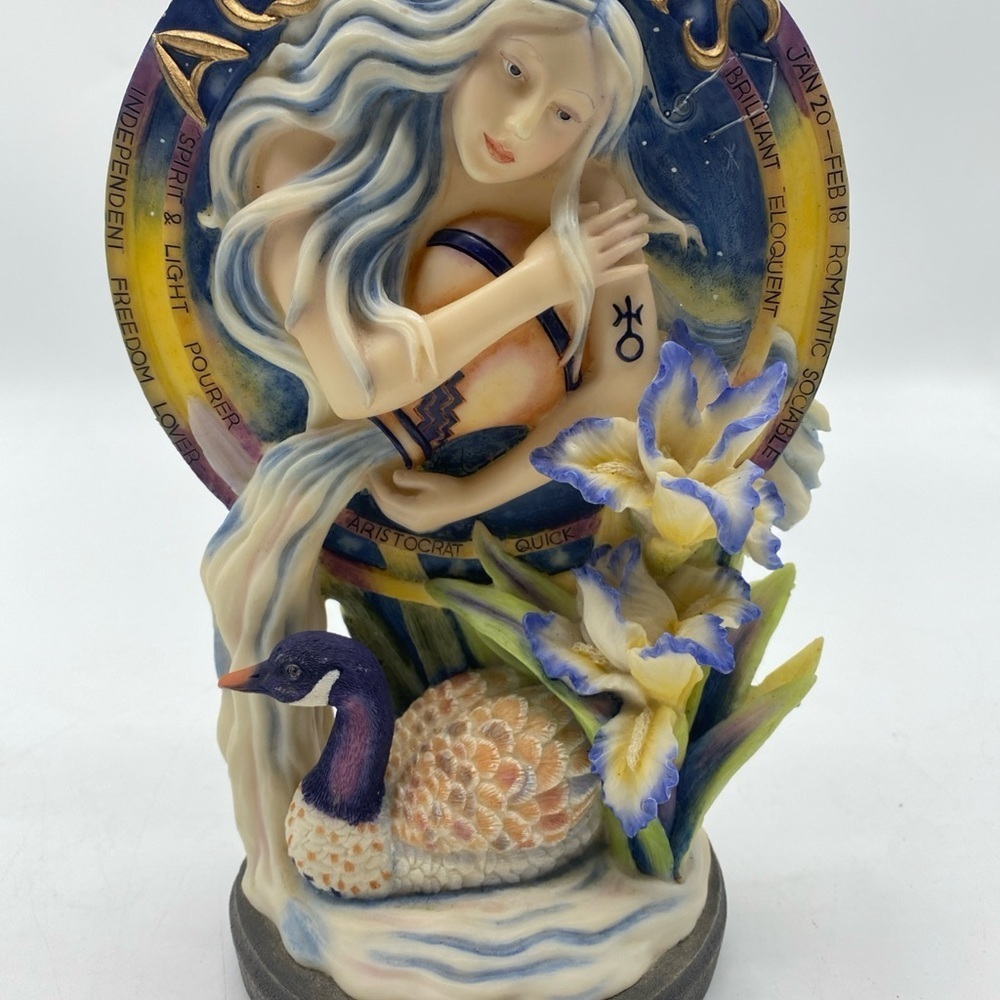 Jody Bergsma Vintage Aquarius The Water Pourer Fairy Mermaid Statue Figurine 8”H - Picture 2 of 7